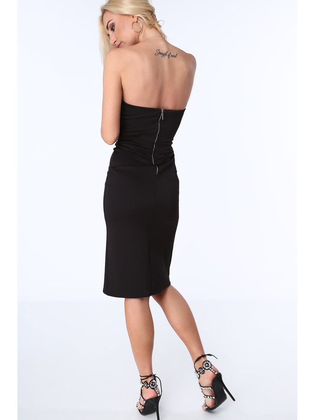 Rochie cu cravate, neagra ZZ222 - Magazin online - Boutique